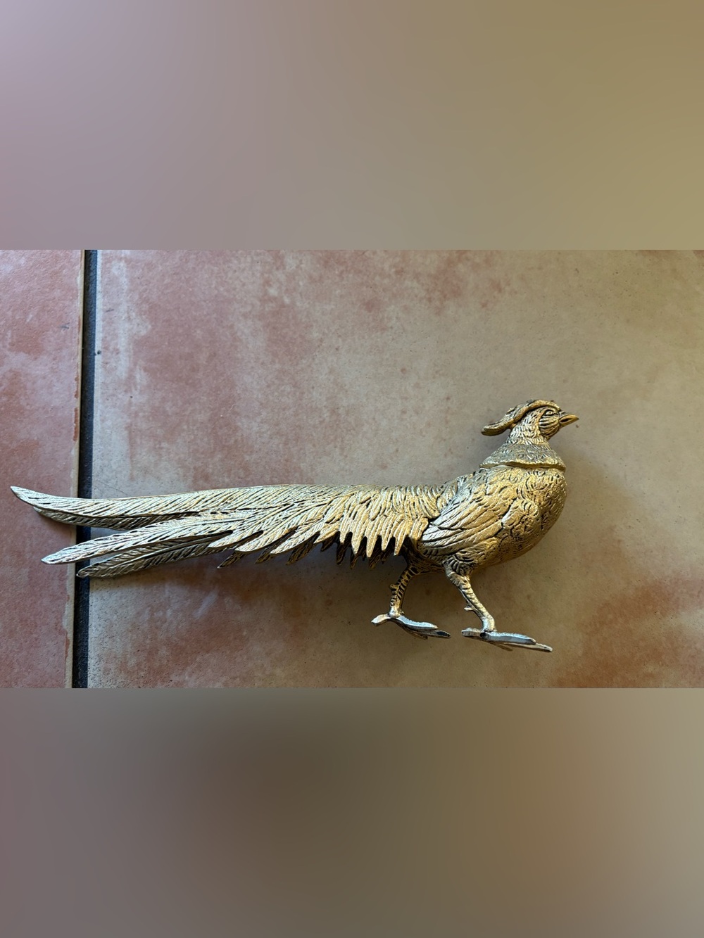 Vintage brass pheasant figurine.